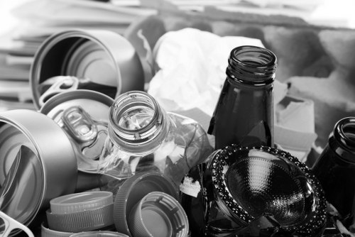 Small skip outside a Victorian terrace in Highgate for local rubbish removal