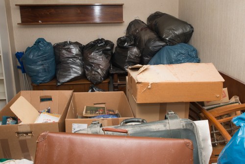 Various types of waste collected for removal